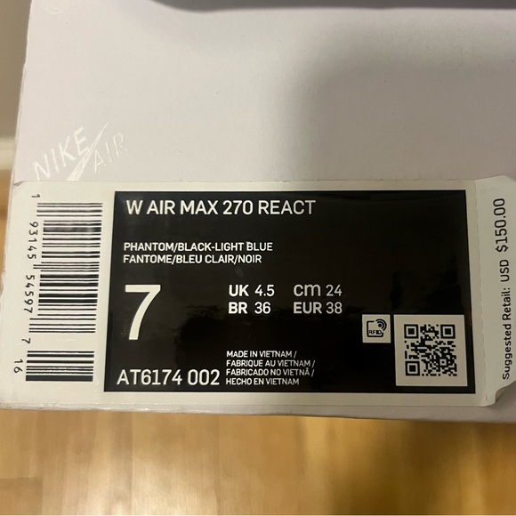 Nike Air Max 270 React - Women’s Size 7 - Picture 2 of 7